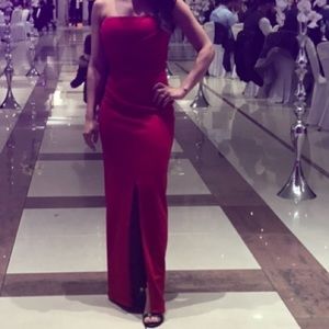 lulus bright red long dress